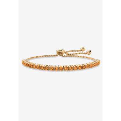 Women's Gold-Plated Bolo Bracelet, Simulated Birthstone 9.25" Adjustable by PalmBeach Jewelry in November