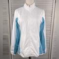 Adidas Jackets & Coats | Adidas "Clima Proof" Golf Jacket Full Zip White/Teal-Medium | Color: Blue/White | Size: M