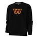 Women's Antigua Black Washington Commanders Victory Crewneck Chenille Pullover Sweatshirt