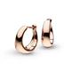 Kit Heath Sterling Silver 18ct Rose Gold Plated Bevel Cirque Small Hinged Huggie Hoop Earrings