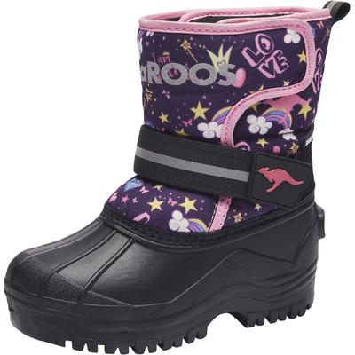 Winterstiefel KANGAROOS "K-Shell II", Damen, Gr. 25, blau (navy, schwarz, princes), Synthetik, Textil, sportlich, Schuhe, Snowboots, Winterboots, Winterschuhe, mit Klettverschluss