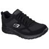 Sneaker SKECHERS "BURNS-AGOURA", Herren, Gr. 48,5, schwarz, Leder, Textil, unifarben, sportlich, Schuhe, im monochromen Look, Freizeitschuh, Halbschuh, Schnürschuh
