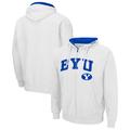 Men's Colosseum White BYU Cougars Arch & Team Logo 3.0 Full-Zip Hoodie