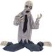 Haunted Hill Farm All Animatronics Lawn of the Dead William the Tattered Zombie Man Figurine Plastic in Gray/White | 34 H x 50 W x 7.5 D in | Wayfair