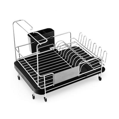 Costway Stainless Steel Expandable Dish Rack with Drainboard and Swivel Spout