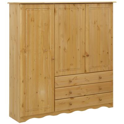Wäscheschrank HOME AFFAIRE "Minik", beige (natur gebeizt, gewachst), B:140cm H:140cm T:35cm, Massivholz, Schränke, Mehrzweckschrank, aus schönem massivem Kiefernholz, in unterschiedlichen Farbvarianten Image