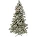 9ft Pre-lit Artificial Snowy Yorkshire Hinged Tree, 900 Clear Lights-UL - 9 ft