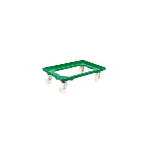 PROREGAL Transportroller Kistenroller Logistikroller mit Kunststoffräder grün | HxBxT 15×60,7×40,7cm | Offen | 4 Lenkrollen | 2 Stück