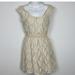 American Eagle Outfitters Dresses | American Eagle Outfitters Size 2 Cream Lace Cap Sleeve Mini Dress Keyhole | Color: Cream | Size: 2