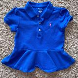 Ralph Lauren Shirts & Tops | 24m Girls Blue Peplum Hem Polo Shirt | Color: Blue | Size: 24mb