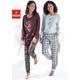 Pyjama VIVANCE DREAMS Gr. 36/38, bunt (bordeau x, kariert, hellblau) Damen Homewear-Sets Pyjamas