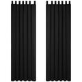 Deconovo Super Soft Tab Top Thermal Insulated Blackout Curtains Room Darkening Curtains Nursery Curtains for Babys Black W52 x L95 Inch One Pair