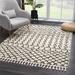 Munich 7'10"RD Bohemian/ Moroccan Farmhouse Trellis Charcoal/Light Beige/Peach Area Rug - Hauteloom