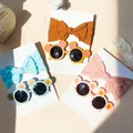 Lot de 2 pièces de lunettes de soleil tournesol pour bébé couvre-chef pour bébé fille accessoires