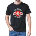 Pogonya – T-Shirt manches courtes pour homme et femme unisexe drapeau blanc rouge et blanc