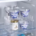 Organisateur d’étagère pour réfrigérateur empilable organiseurs transparents de rangement pour