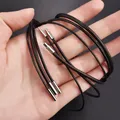 Cordon de cire tressé noir brun pour hommes 45/50/60cm bricolage pendentif collier fabrication