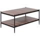 Table basse bois sombre et noir