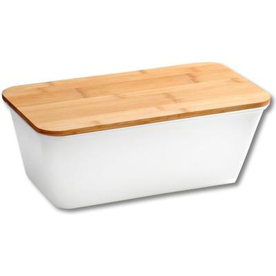Brotkasten KESPER, beige (natur, weiß), B:21,5cm H:17cm L:36cm, Melamin, Bambus, Lebensmittelaufbewahrungsbehälter, mit Deckel als Schneidbrett Image