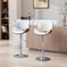 Set of 2,Adjustable Bar Stools,PU Leather Upholstered Swivel Barstool