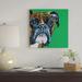 East Urban Home 'Boxer On Emerald, Square' By Kirstin Wood Graphic Art Print on Canvas in Green/White/Yellow | 12 H x 12 W x 1.5 D in | Wayfair