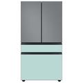 Samsung Bespoke 29 cu. ft. Smart 4-Door Refrigerator w/ Beverage Center & Custom Panels Included in Gray/Blue | 70 H x 35.75 W x 34.25 D in | Wayfair