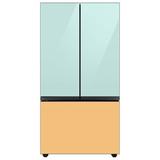 Samsung Bespoke 24 cu. ft. 3-door Refrigerator w/ Beverage Center & Custom Panels Included in Blue/Yellow | 70 H x 35.75 W x 28.75 D in | Wayfair