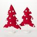 The Holiday Aisle® Red Pom-Pom Plush Tree - Set Of 2 | 16 H x 10.25 W x 4 D in | Wayfair CE2CC7D687FB4828963C0A40071F38CD