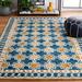 Blue/Navy 108 x 72 x 0.47 in Indoor Area Rug - Bungalow Rose 121 Area Rug In Navy/Yellow Cotton/Wool | 108 H x 72 W x 0.47 D in | Wayfair