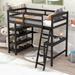 Faraj Loft Bed w/ Shelves by Harriet Bee Wood in Brown | 68.2 H x 41.9 W x 79.7 D in | Wayfair 29A86279A53946A284F4529C38505475