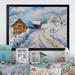 Millwood Pines Cottage in Winter Mountains II - Picture Frame Print on Canvas in Blue/Brown/White | 12 H x 20 W x 1 D in | Wayfair