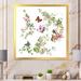 Winston Porter Butterfly On Botanical Bouquet - Picture Frame Print on Canvas in White | 36 H x 36 W x 1.5 D in | Wayfair