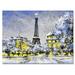 Ophelia & Co. Paris In Christmas Winter Iii - on Canvas in Blue/White/Yellow | 12 H x 20 W x 1 D in | Wayfair E3587D3054FF4299A7F79A6B2DF77ED9