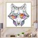 Zoomie Kids Colorful Portrait Wolf Glasses - Children"s Art Canvas Wall Art Canvas in Black/Indigo/White | 16 H x 16 W x 1 D in | Wayfair