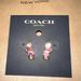 Coach Jewelry | New Coach Signature Gold Tone Pink Rhinestone Stud Earrings | Color: Gold/Pink | Size: Os