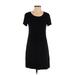 Jones & Co Casual Dress - Shift: Black Solid Dresses - Women's Size Small