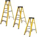 Excel Electricians Fibreglass Step Ladder Pack of 3 - Heavy Duty 8 Treads ladder, foldable ladder, folding step ladder, lightweight step ladder, fibreglass stepladder, 6 step ladder, 5 step ladder