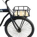 Sport Tent Front Bike Rack with Basket,Wooden Bike Pannier Rack Bicycle Front Carrier Holland Road Bike Accessories