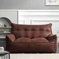 Bean Bag Chair Bean Bag Sofa Cover (No Filler) Double-seat Lazy Sofa Cover Faux Suede Leather Bean Bag Pouf Sac Sectional Couch Beanbag Envelope For Adults (Color : Brown two-seat sofa seat)