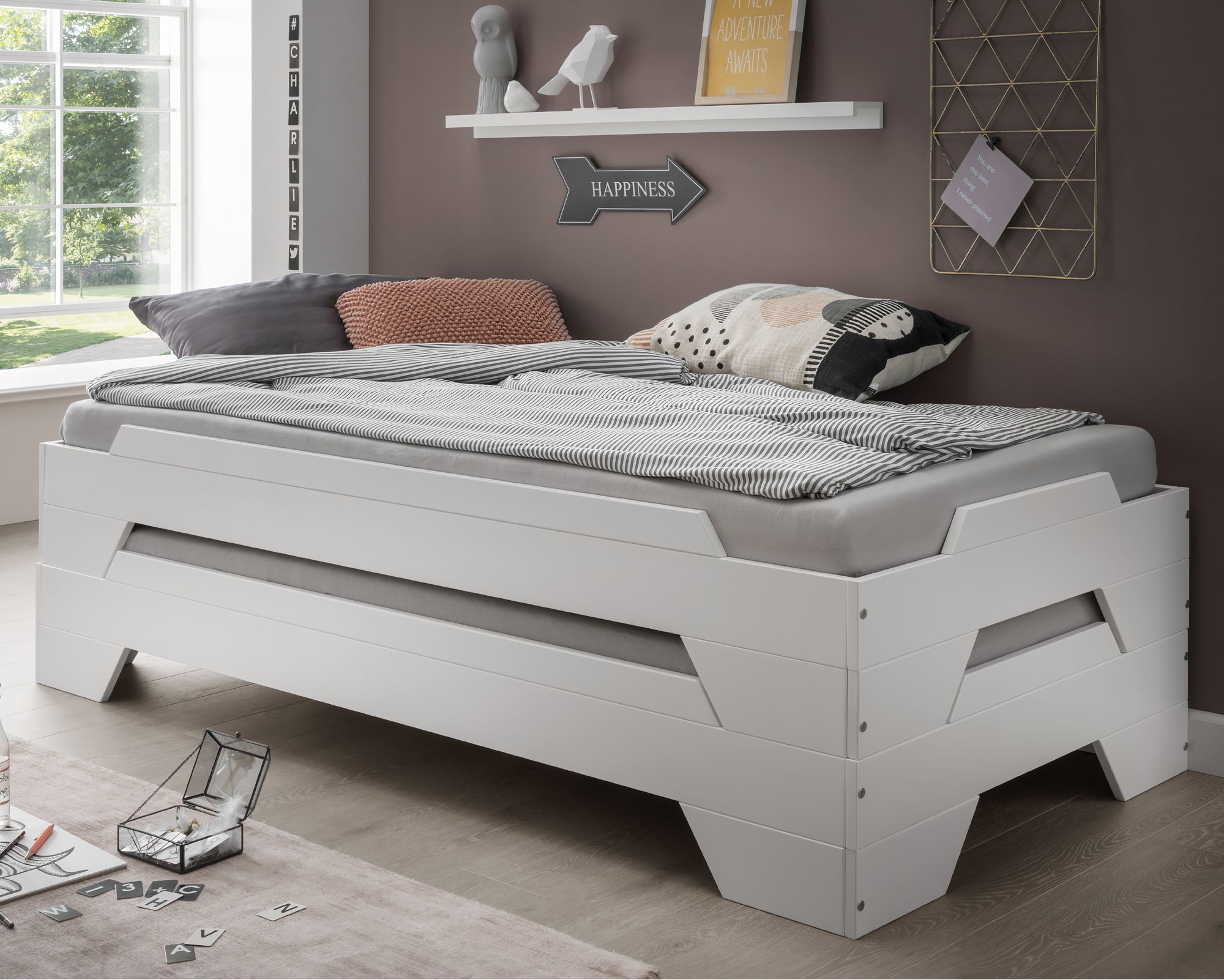 MassivHolz »Denver« Stapelbett weiß 90x200 cm