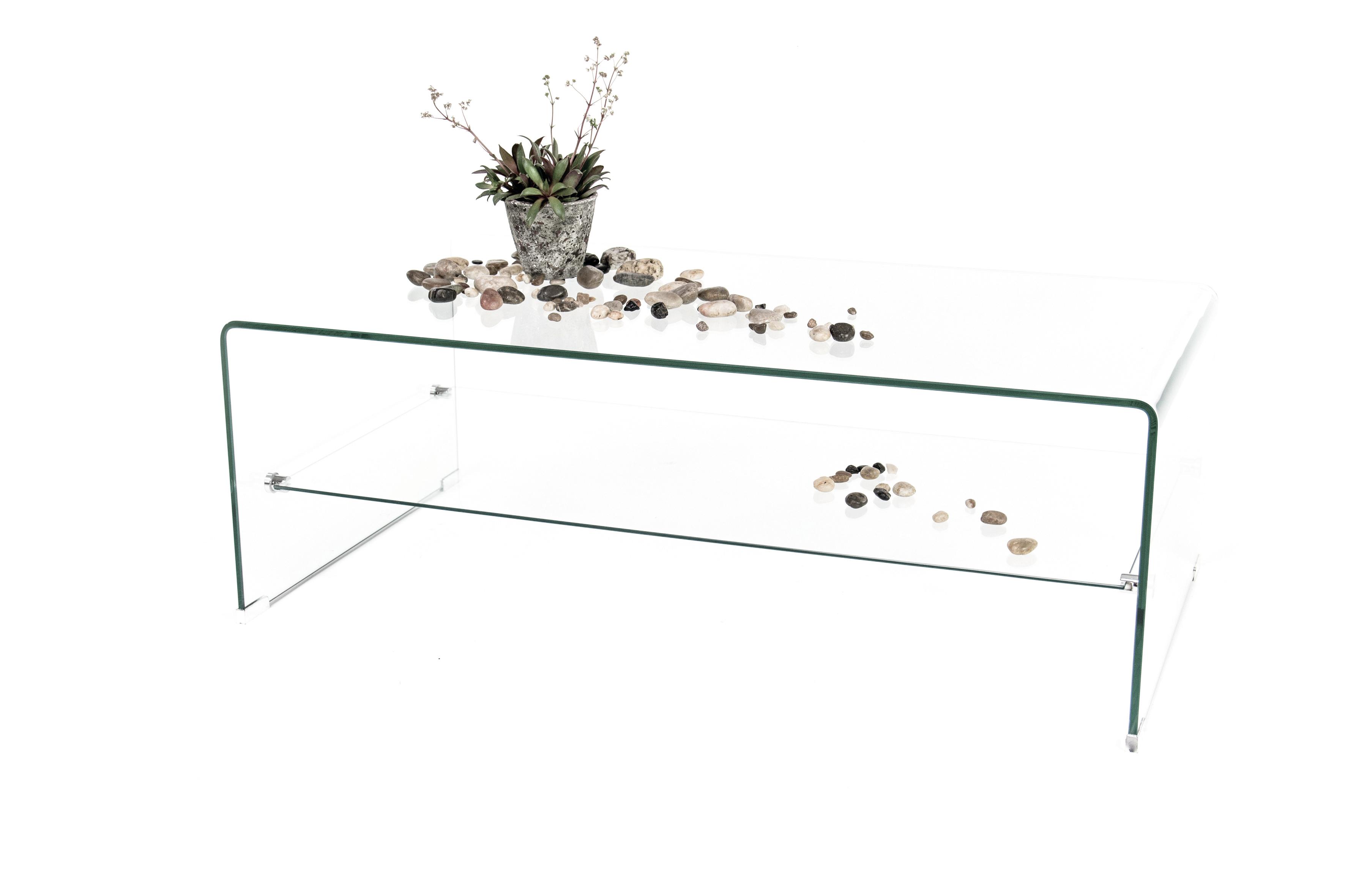 Beistelltisch PAROLI, transparent (klarglas), B:110cm H:38cm T:40cm, Tische, TV Rack