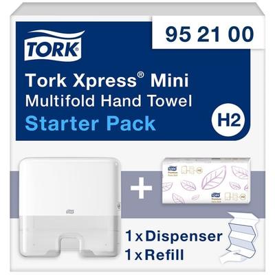 Papierhandtuchspender »Elevation Xpress H2 Mini« weiß inkl. Handtücher weiß, Tork, 30.2x29.5x10.1 cm