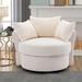 Modern Swivel Barrel Chair Sofa Lounge Accent Chair with 3 Pillow