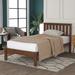 Contemporary Style Twin Size Wood Platform Bed with Headboard and Wooden Slat Support