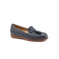 Wide Width Women's Dawson Casual Flat by Trotters in Navy (Size 11 W)