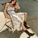 Free People Dresses | Free People Art Nouveau Maxi Dress Strappy Floral Print Asymmetrical Hem Sm Nwt | Color: Blue/White | Size: S