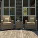 Forever Patio Cypress 3 Piece w/ Cushions brownGlass/Wicker/Rattan in Spectrum Mushroom Sunbrella® Plainweave | 2 | Wayfair FP-CYP-3CH-HR-SM