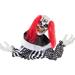 Haunted Hill Farm Haunted Circus Buggy the Animated Groundbreaker Clown Figurine Plastic in Black/Red/White | 18 H x 45.3 W x 7.9 D in | Wayfair