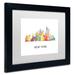 Trademark Fine Art "New York New York Skyline WB-1" by Marlene Watson Framed Graphic Art Canvas, Wood | 11 H x 14 W x 0.5 D in | Wayfair