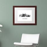 Trademark Fine Art "Las Vegas Nevada Skyline 2 WB-BW" by Marlene Watson Framed Graphic Art Canvas, in Black/White | 16 H x 20 W x 0.5 D in | Wayfair